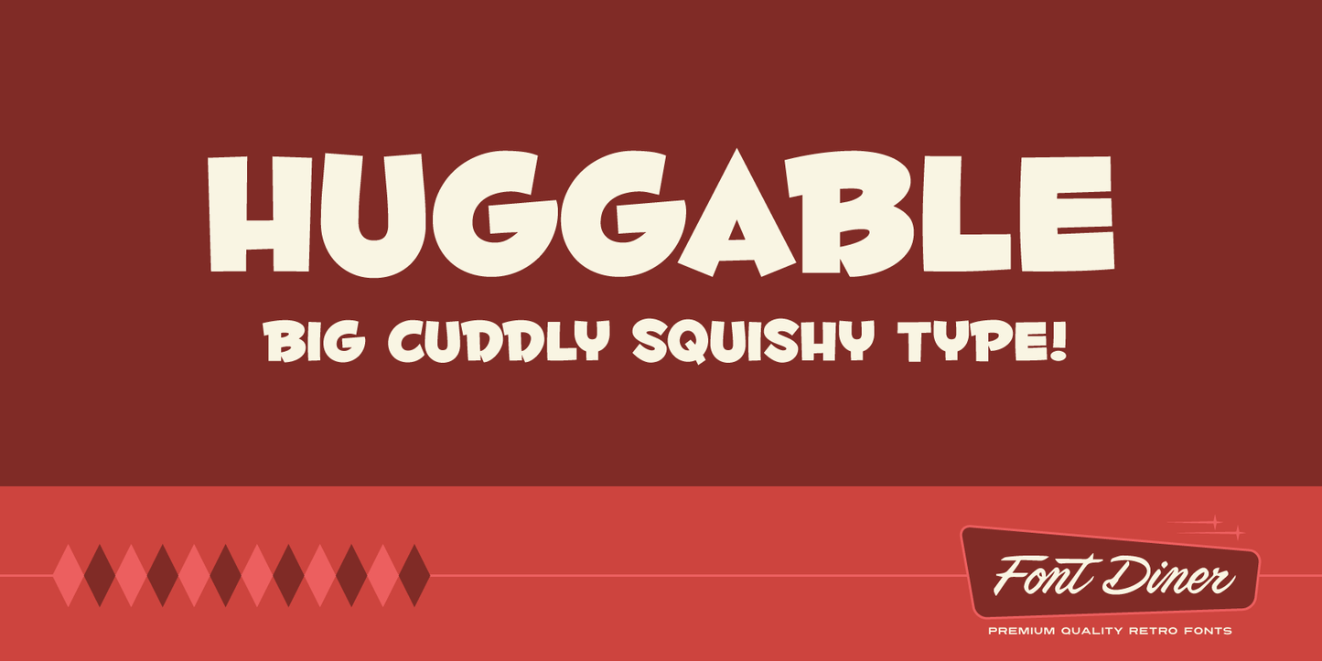 Fontdinerdotcom Huggable font preview