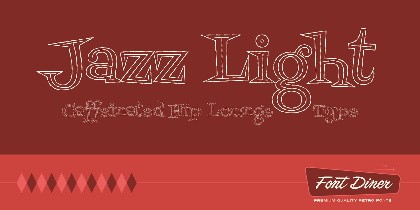 Fontdinerdotcom Jazz Light font preview
