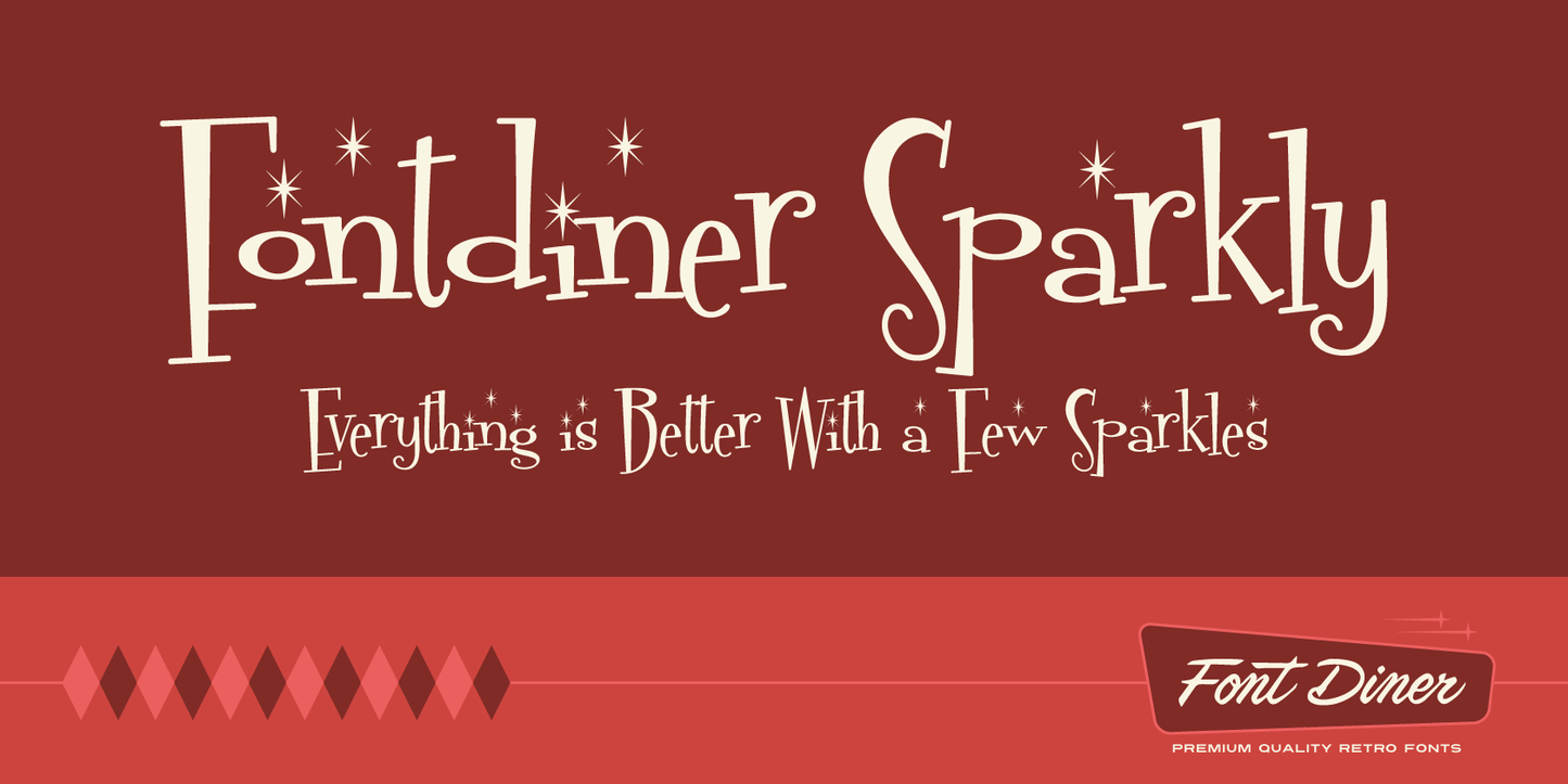 Fontdinerdotcom Sparkly font preview