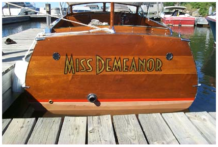 MISS DEMEANOR BOAT LETTERING