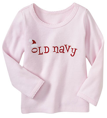 OLD NAVY GIRLS SANTA SHIRT
