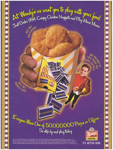 WENDY’S MOVIE MANIA AD