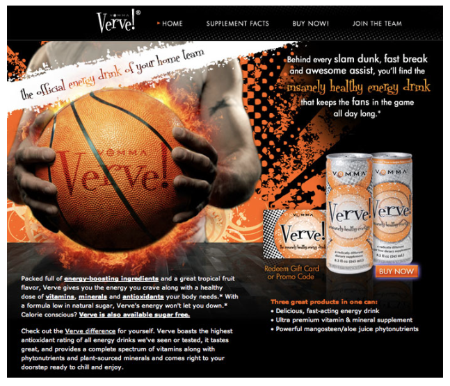 Verve Energy Drink Website