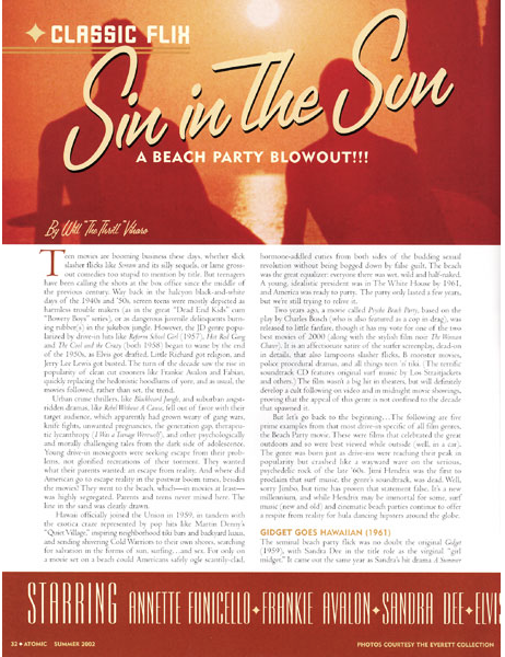 Atomic Magazine – Sins In The Sun Article